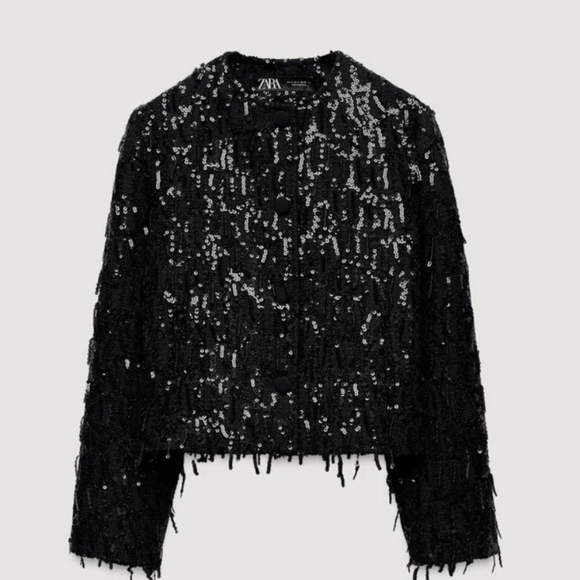 Zara Jackets & Blazers - Zara Black Sequin Blazer